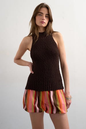 regular low waist gestreepte casual short multi