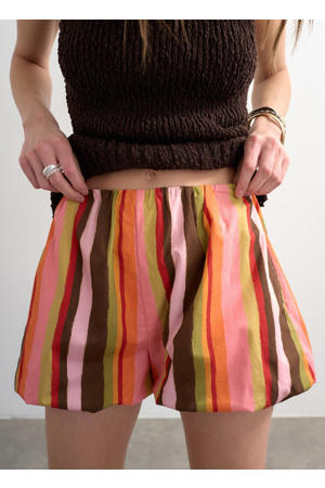 regular low waist gestreepte casual short multi