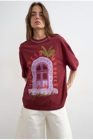 T-shirt donkerrood