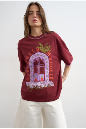 T-shirt donkerrood