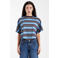 TOPSHOP gestreept T-shirt lichtblauw