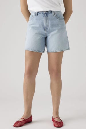 high waist short light blue denim