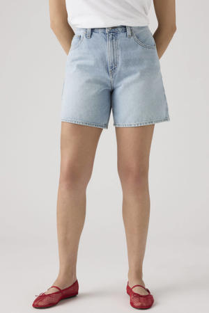 high waist short light blue denim