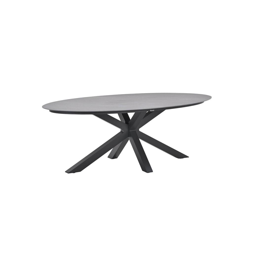 Garden Impressions Scotland tafel - 230x115 cm - carbon black - Centostone Napoli grey