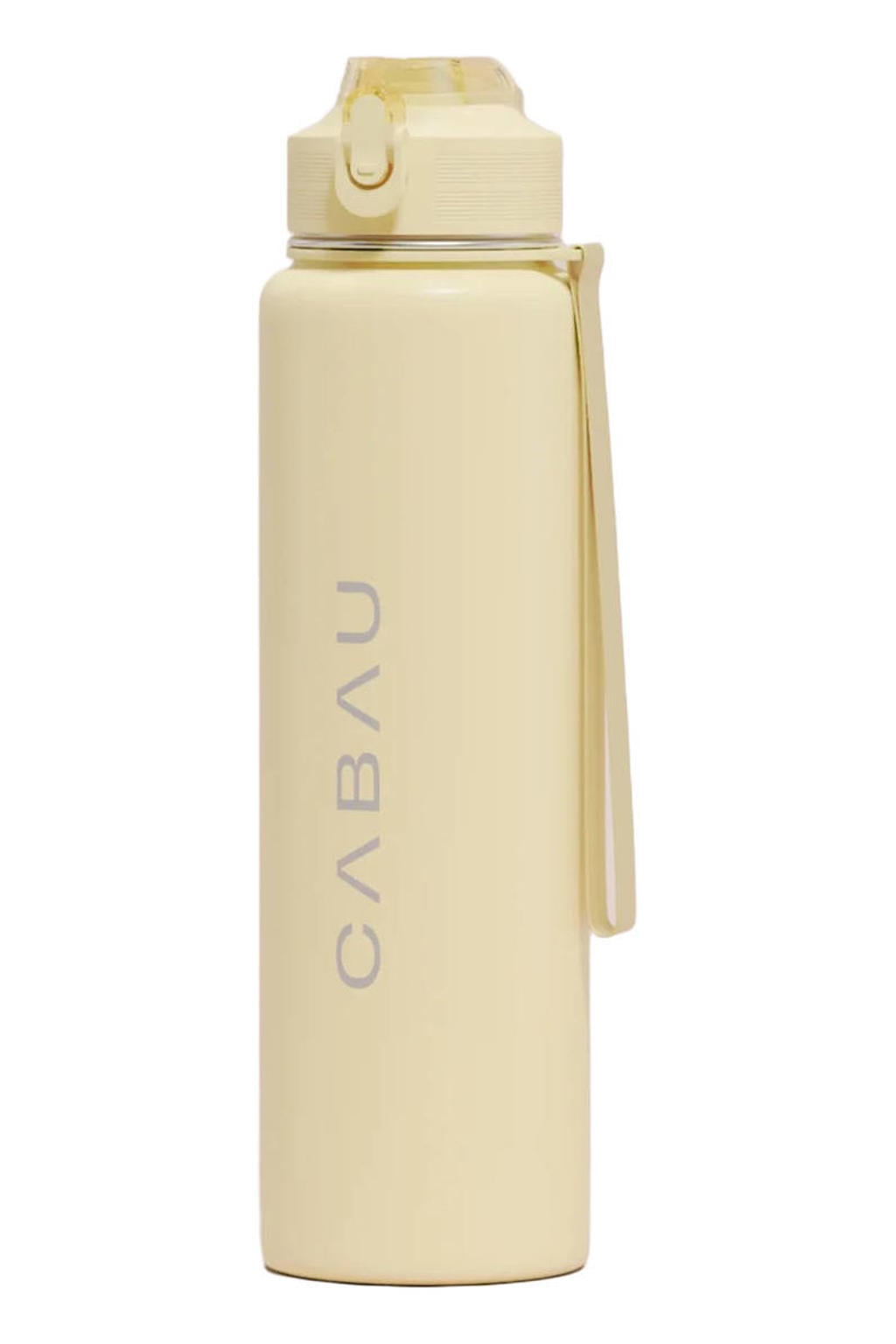 Cabau Lifestyle drinkfles Steel Bloom geel