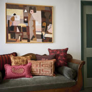 thumbnail: Palais sierkussen Laura Chocolate & Coral (50x50x10 cm)
