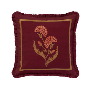 sierkussen Carry Burgundy & Caramel (50x50x10 cm)