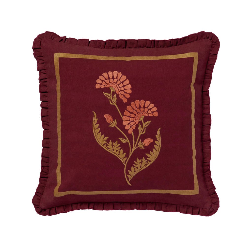 Palais sierkussen Carry Burgundy & Caramel (50x50x10 cm)