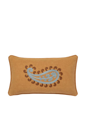 sierkussen dubbel zijde Siena Raffia & Smokey Blue (50x30x10 cm)