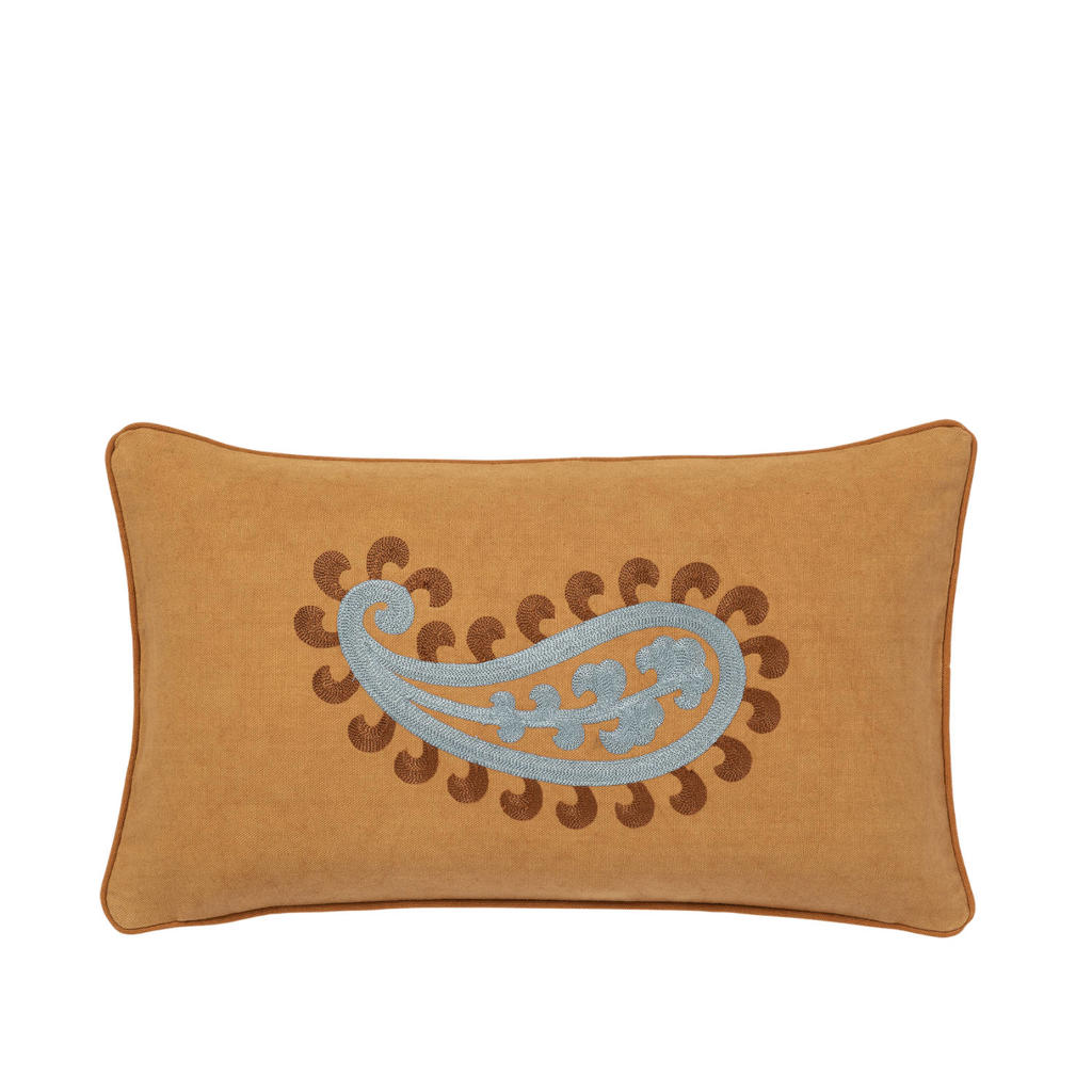 Palais sierkussen dubbel zijde Siena Raffia & Smokey Blue (50x30x10 cm)