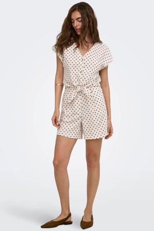 regular high waist casual short met panterprint