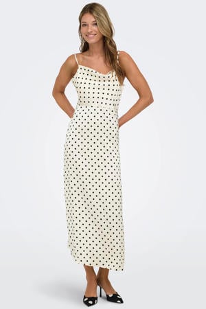 zomerjurk met stippen ecru