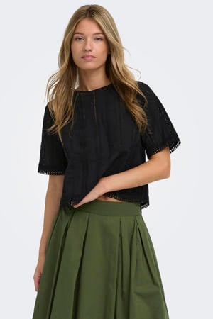 top broderie zwart