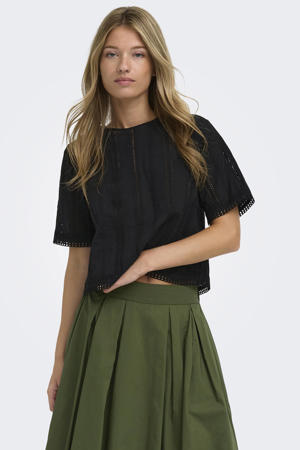 top broderie zwart