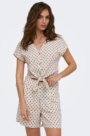 blouse met stippen ecru
