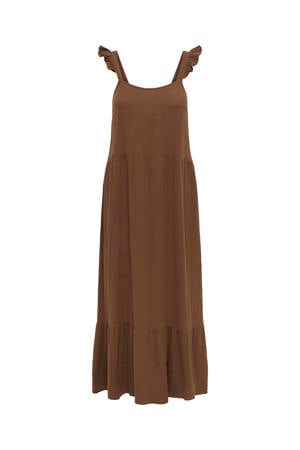 midi jurk bruin