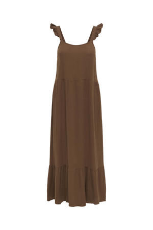 midi jurk bruin