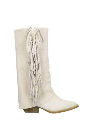 suède cowboy boots ecru