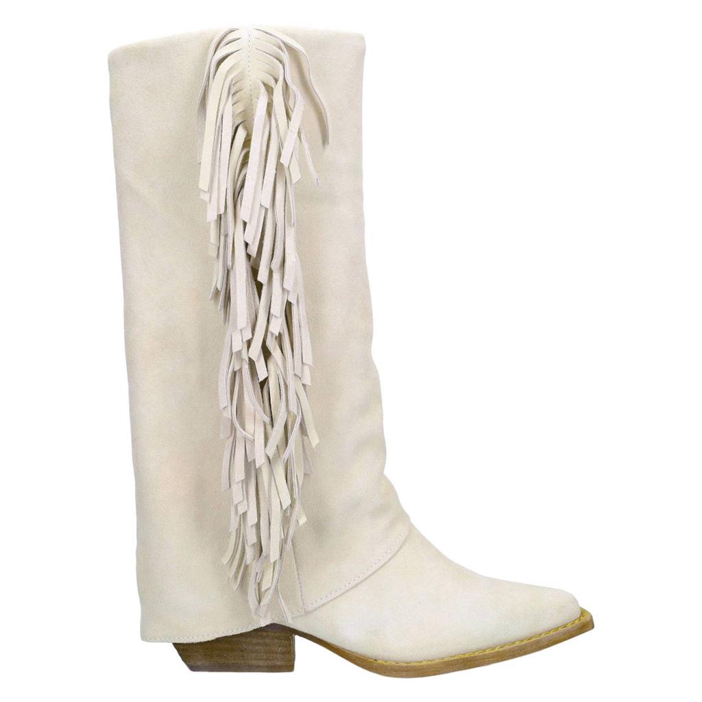 Ecru dames Manfield suède cowboy boots