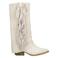Manfield suède cowboy boots ecru