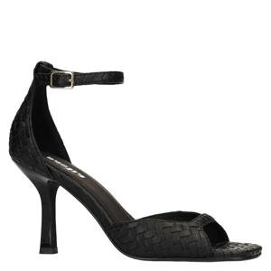 leren sandalettes zwart