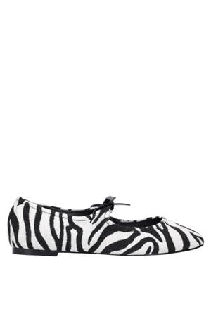 ballerina's met zebraprint zwart/wit