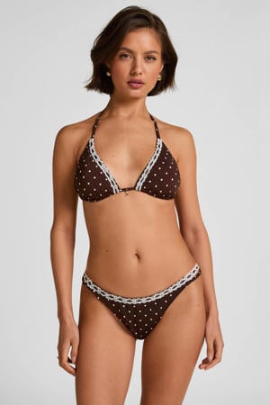 high leg bikinibroekje Algarve met stippen bruin