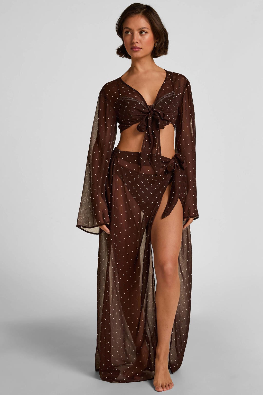 Hunkemöller strand crop-top Algarve bruin