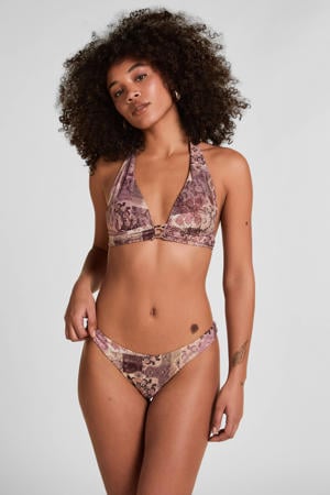 ibiza high leg bikinibroekje met print paars