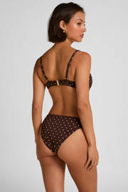 thumbnail: Hunkemöller niet-voorgevormde beugel-bikinitop Algarve met stippen bruin