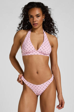 high leg bikinibroekje met stippen roze