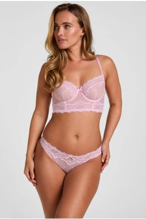 Camellia high leg string - roze