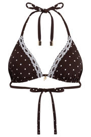 thumbnail: Hunkemöller voorgevormde triangel bikinitop Algarve met stippen bruin