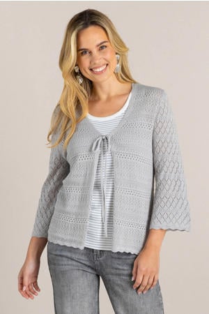 gebreid vest crochet grijs