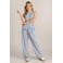 Ivy Beau wide leg broek krijtstreep grijs