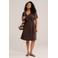 WE Fashion Curve midi jurk bruin