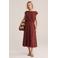 WE Fashion midi jurk donkerrood