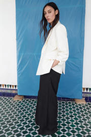 thumbnail: Mango wide leg regular waist broek zwart