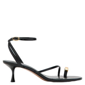 leren sandalettes zwart