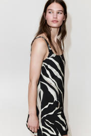 thumbnail: Mango mini jurk met zebraprint zwart