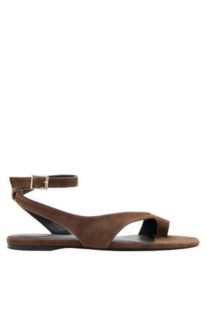 suède sandalen bruin