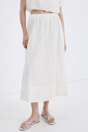 midi rok broderie ecru