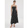 Mango maxi jurk met stippen zwart