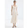 Mango linnen zomerjurk beige