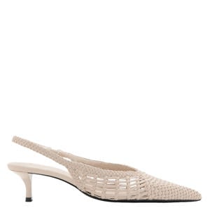 leren slingback pumps ecru