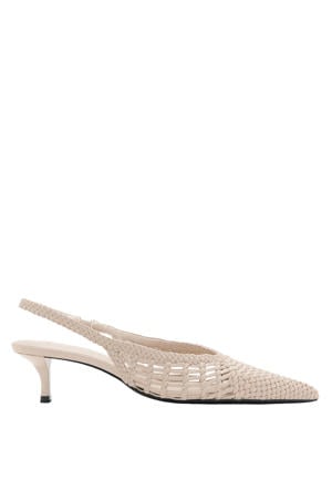 leren slingback pumps ecru