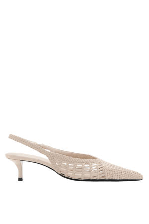 leren slingback pumps ecru