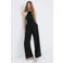 Mango top met linnen zwart