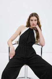 thumbnail: Mango top met linnen zwart