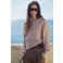 Mango top met krijtstreep beige